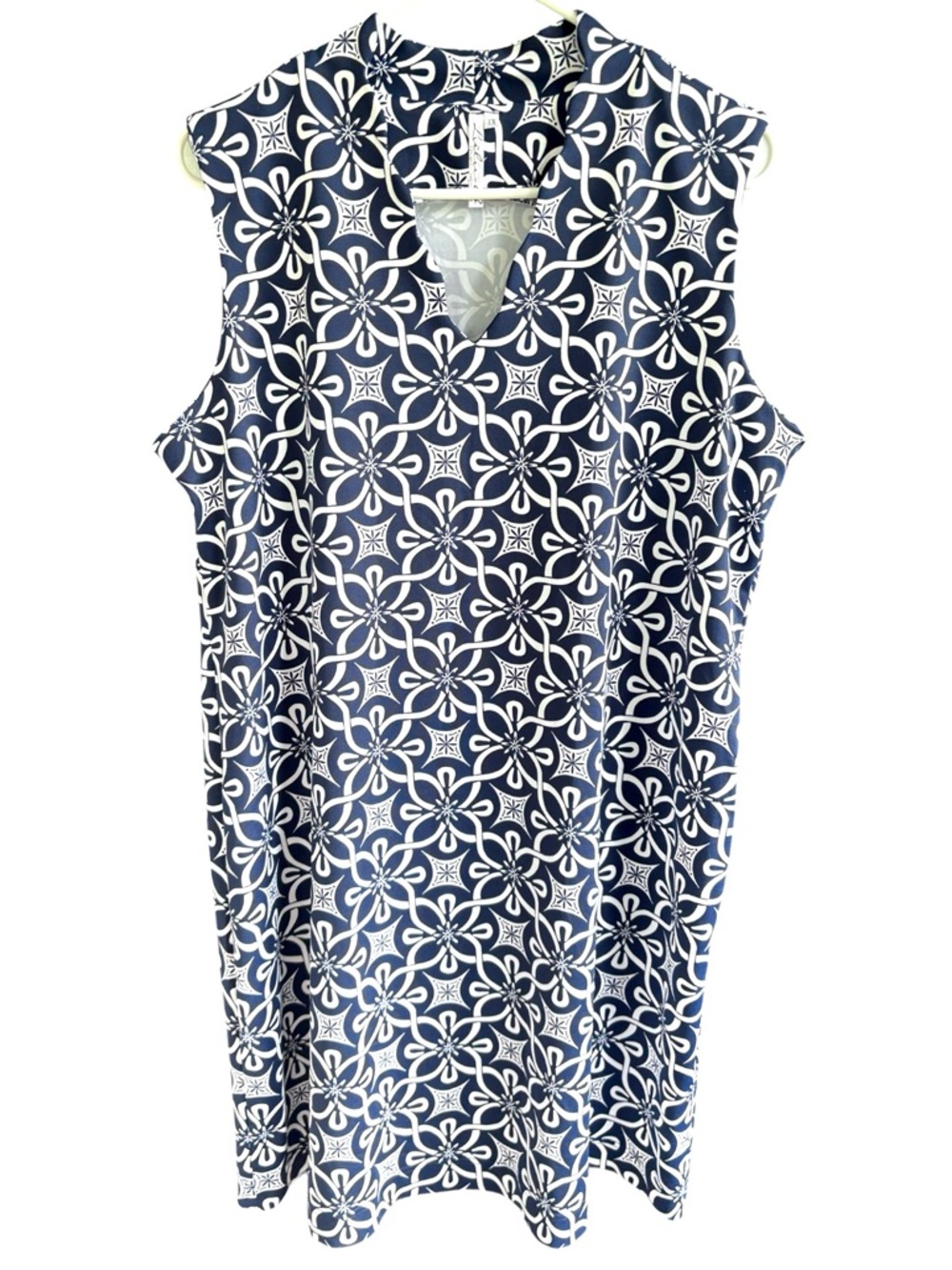 EUC Lulu-B Sleeveless Shift Dress Navy White SPF Size 1X